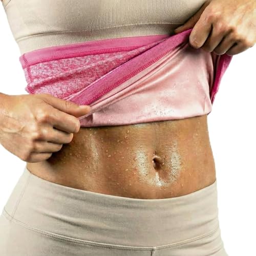 Geyoga Sweat Waist Trainer Stomach Wrap for Women - color: Light Pink Inner, size: XX-Large