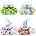Honoson 4 Pack Reusable Ice Bag Hot Cold Bag Leakproof, Cartoon Fruit Style - style: Cartoon Fruit Style