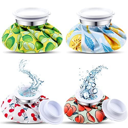 Honoson 4 Pack Reusable Ice Bag Hot Cold Bag Leakproof, Cartoon Fruit Style - style: Cartoon Fruit Style