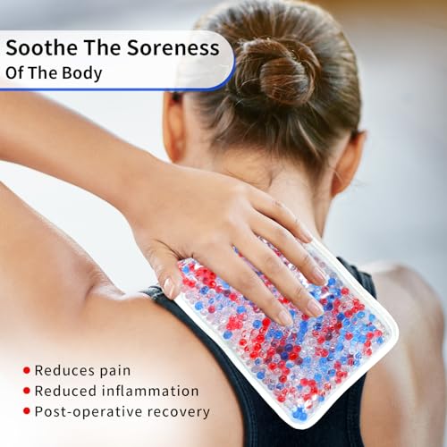 Gel Ice Pack for Injuries Ice Bag with Strap-1 Pack Reusable Hot Cold Pack - color: White-1 Pack