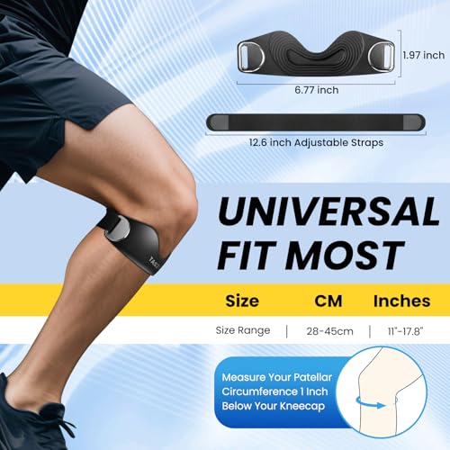 Patellar Tendon Support Strap – (2 Pack) Adjustable Non-Slip Knee Strap
