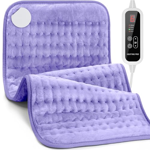 Heating Pad for Back Pain Relief - 24"x12" Electric Heating Pad - size: 12"X 24"-Purple
