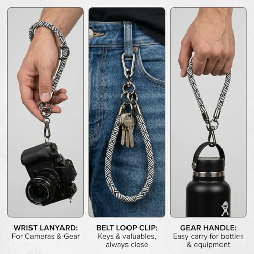 Phone Lanyard Wrist Strap Soft Rope Phone Strap Wrist Lanyard Heavy Duty - color: Black/White