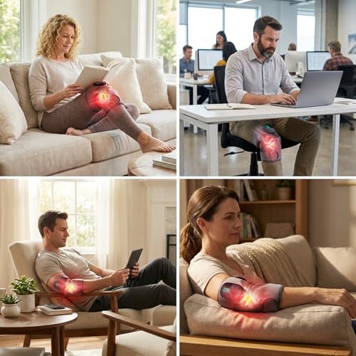 GALAX PRO Knee Electric Massager with Heat, Cordless Heated Knee Massage
