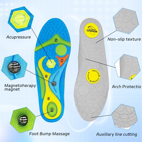 Plantar Fasciitis Insoles for Men & Women, Arch Support Inserts - size: Men 9.5-12/Women10.5-13