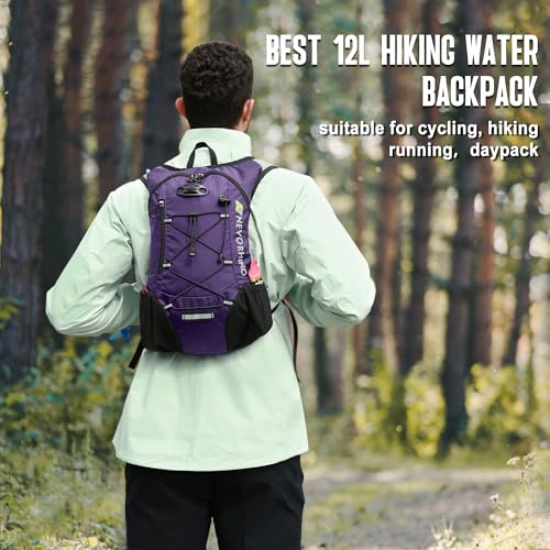 Lightweight Hydration Backpack, Running Backpack with 2L Water Bladder - color: Purple