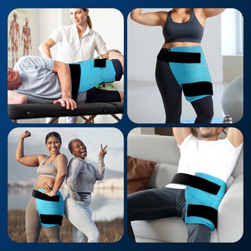 Comfytemp Hip Ice Pack Wrap for Hip Pain Relief, Sciatica (L/XL/2XL) - color: Bright Blue, size: Large/X-Large/2X-Large