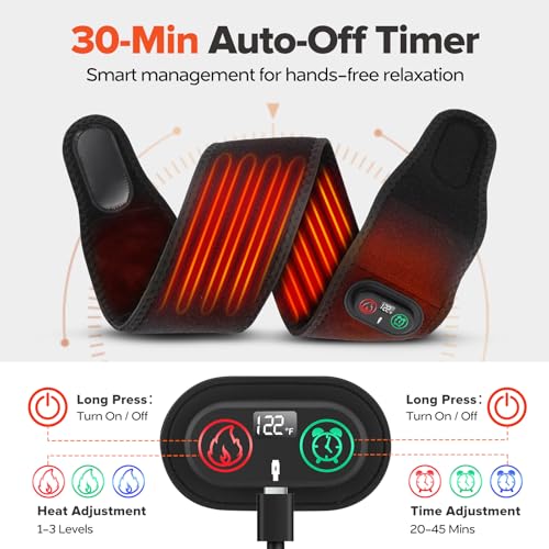 Rechargeable Cordless Elbow Heating Pad Wrap, Fast Heating Heated Arm Sleeve with 3 Heat & Timing Settings, 4000mAh USB Arm Heat Wrap for Tennis Elbow, Tendonitis, Arthritis, Forearm Pain Relief