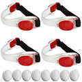 Premium LED Light Up Armband, Reflective Adjustable Wearable Silicone Running Belt Strap/Waterproof Glow in The Dark for Running Jogging Walking Cycling Concert Camping Outdoor Sports - color: Red - 4 Pack