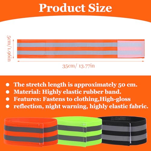 Tucnoeu 8pcs Elastic Ankle Strap,Cycling Reflective Ankle Band for Clothing