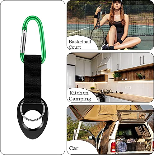 Durable Silicone Water Bottle Holder Hook Carrier with Carabiner Clip & Key Ring, Fits Any 12oz, 17oz and 25oz Water Bottles for Outdoor Activities Camping Hiking Traveling or Daily Use