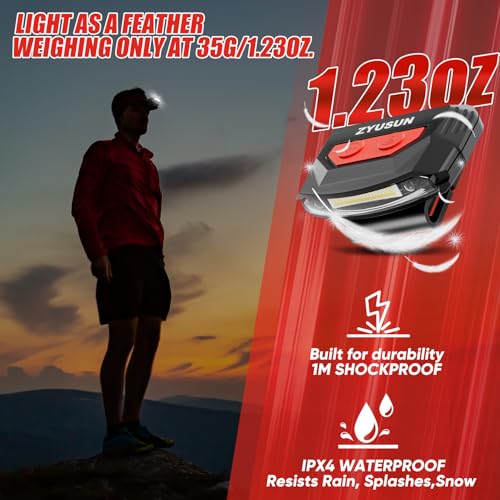 2-Pack Rechargeable Cap Light,Portable headlamps,Clip on Hat with Motion Sensor,Lightweight IPX4 Waterproof,Night Vision LED Lights for Hunting Fishing Camping Hiking Cycling (Pink+Red) - color: Red+Pink
