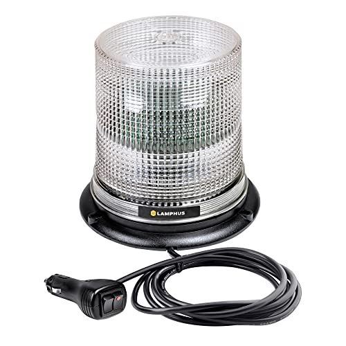 LAMPHUS Aura 7 Inch 12W White LED Beacon Warning Strobe Light For Trucks - color: White, size: 7"