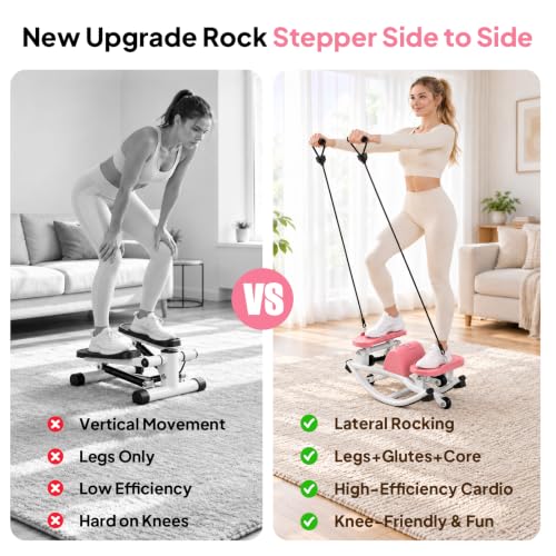 Rock Stepper Side to Side, 300 LBS Capacity, Side Stepper Exercise at Home - color: Glossy Pink