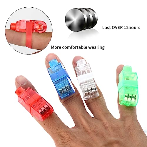 VETE 60Pcs LED Finger Lights Flashlights for Kids Glow Party Favors Birthday Christmas Halloween Supplies
