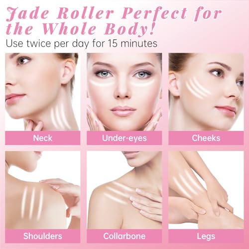 ZNÖCUETÖD Ice Face Facial Jade Roller and Ice Face Mask Cold - color: Blue+pink
