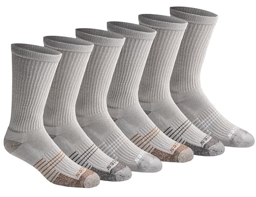 Dickies Men's HYDRO-COOL Moisture Control Crew Socks (6 Pairs) - color: Grey (6 Pairs)
