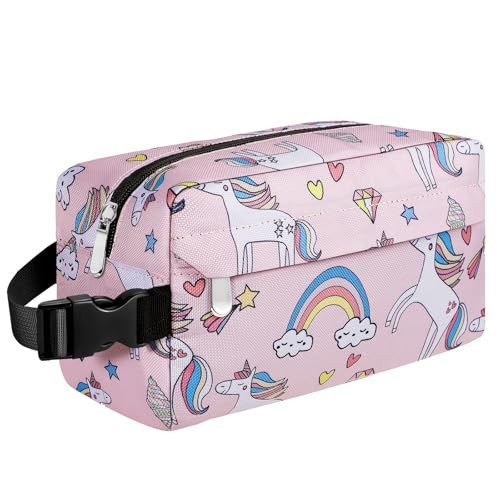 Small Insulated Lunch Bag: Reusable Small Lunch Box, Mini Soft Cooler Bag - color: Pink Unicorn