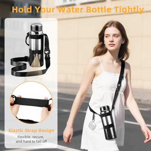 Nuovoware Water Bottle Holder With Strap, 2 Pack, 20-40 oz, Black+Black - color: Black+Black, size: 2 PCS