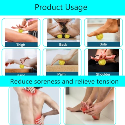 2Pack Hand Massage Ball, Golden Massage Ball, Magnetic Hand acupoint Portable Manual Massage Ball Hand Acupoints Balls,