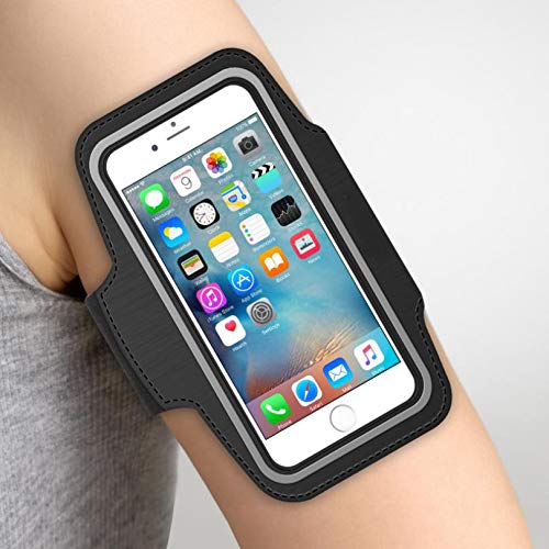 Running Armband Sports Gym Workout Case for Nord N200 5G Phone, Cover Band Arm Strap Reflective Water Resistant Compatible with OnePlus Nord N200 5G Model, Black (PH-PH20653C8K-87)