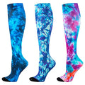 LEVSOX Compression Socks Women and Men, 20-30mmHg, Best for Nurses, Travel, Pregnancy - color: 3 Pairs Tie Dye, size: X-Large
