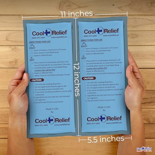 Large Reusable Ice Pack for Back Pain, Knee & Shoulder Surgery Recovery - 11" x 12" Hot/Cold Flexible Gel Compress - Customizable: Can Be Cut into Two 5.5" x 12" Packs