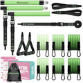 Pilates Bar Kit with Resistance Bands, Pilates Workout Equipment for Women - color: Green