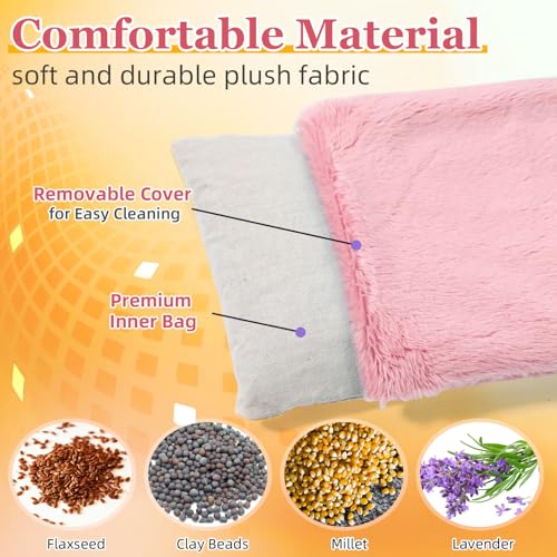 Cozypower Mini Heating Pad Microwavable Hot Cold Pack Reusable,Pink - color: Pink
