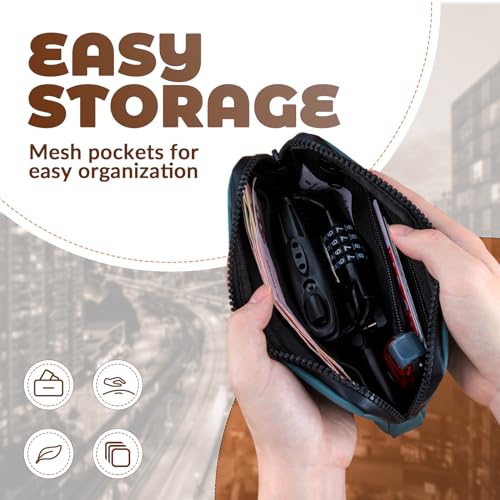 ROCKBROS Cycling Wallet, Compact Bike Phone Bag for Cards, Keys and Tools - color: black