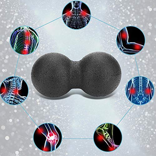 Peanut Massage Ball, 16x8cm Foam Two Ball Massage Roller - color: Black, size: 16x 8cm double balls