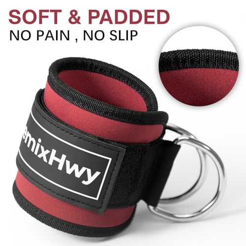 Fitness Ankle Straps for Cable Machine, Premium Neoprene Padded Adjustable Ankle Cuffs, Home Gym Cable Attachment for Glute Kickbacks, Booty Workouts, Leg & Hip Exercises - size: Pair