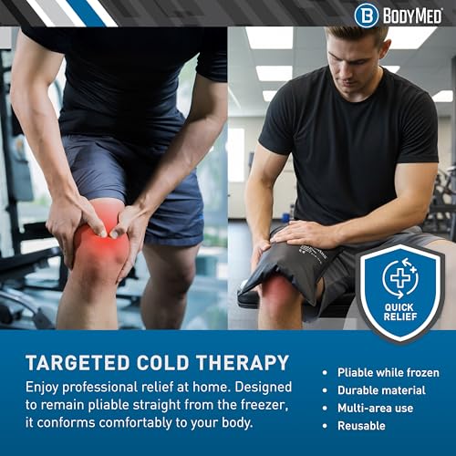BodyMed Heavy Duty Urethane Ice Pack for Injuries - Reusable Flexible Cold Therapy for Knee, Elbow, Shoulder and Back - Reduces Swelling, Bruising and Sprains - 14 x 12 Inches - size: 14 Inch x 12 Inch (Standard)