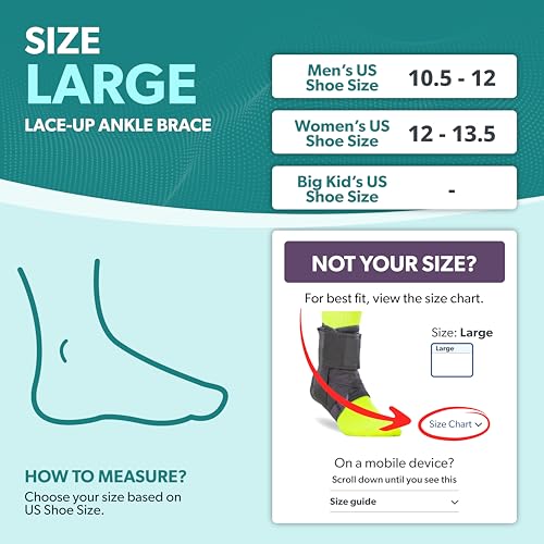 BraceAbility Sports Ankle Brace - Best Lace Up Figure 8 Sprained, Rolled or Twisted Treatment Active Support Wrap Stabilizer Splint for Basketball, Volleyball, Soccer, Working Out, Running Pain (L) - size: Large