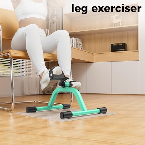 RYGEO Pedal Exerciser Mini Exercise Bike for Leg and Arm Recovery Exercise Lightweight and Portable Floor Bike - color: Green