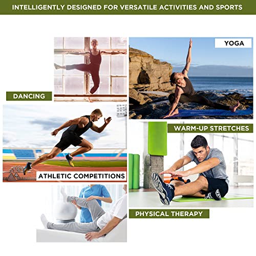 RDX Yoga Stretching Strap, Ankle Ligament Stretcher Belt with Loops Ligament Stretch Band, Fitness Leg Stretcher for Plantar Fasciitis, Foot Stretch Assist for Hamstring, Flexibility Exercise - color: Camo Green