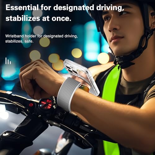 BAISRKE Magnetic Running Armband for MagSafe Case - 360° Rotatable Phone Grip with Adjustable Scent Compartment & Detachable Lanyard Compatible iPhone/Android (Rainbow & Silvery) - color: Rainbow&Silver, size: XL (fits Wrist/Armband up to 15")