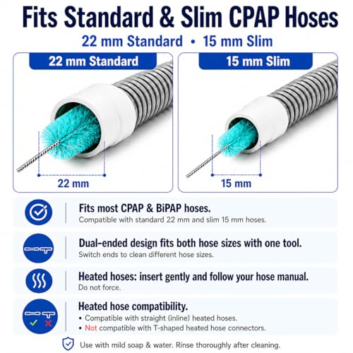 Complete CPAP Cleaning Kit with CPAP Hose Dryer, CPAP Dryer and Cleaning Supplies for 22 mm & 15 mm Tubing, CPAP Hose Cleaner Brush, Collapsible Wash Basin, and 2 Hooks (Ultra) - color: Ultra