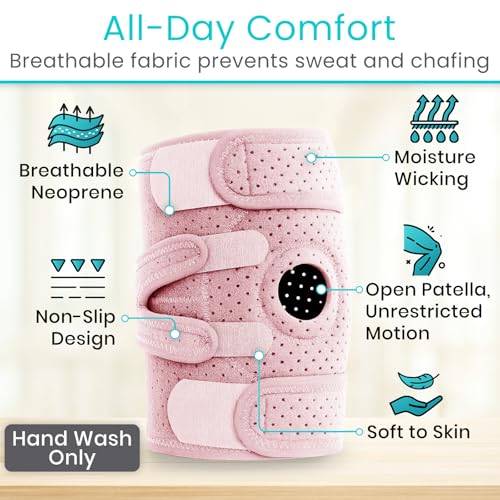 Vive Knee Brace for Meniscus Tear - ACL & Patella Support Knee Brace - color: Pink
