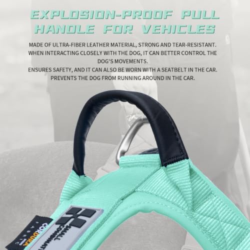No-Pull Dog Harness Reflective Breathable Adjustable Vest - color: Aqua Green, size: M