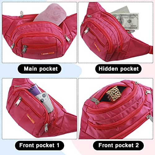 3 Pcs Fanny Packs Crossbody Waist Bags for Women Men Crossbody Waterproof Fanny Pack Belt Bag for Travel Walking Running Hiking Cycling Outdoor Easy Carry Any Phone, Wallet (Black, Blue, Pink) - color: Black, Blue, Pink