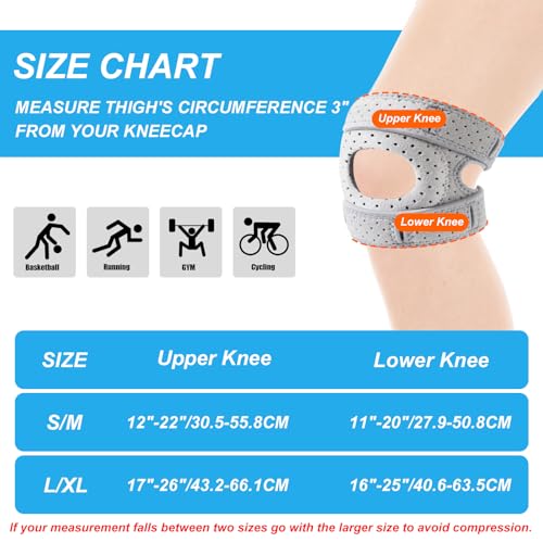 NuCamper Patella Tendon Support Strap, Adjustable Patella Band Knee Brace for Men & Women Pain Relief, Patella Stabilizer Knee Strap Support for Running, Basketball, Sports, Gym, Injury Recovery