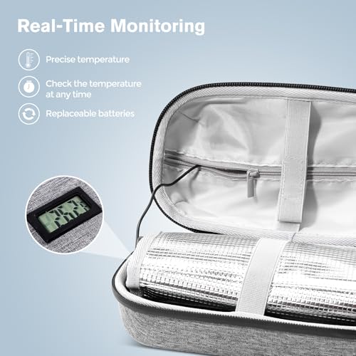 ProCase Insulin Cooler Travel Case for Diabetes -Grey - color: Grey, size: Insulin Cooler Case(8.66" x4.14 x 3.54")