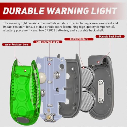 Nilight LED Safety Light 4PCS Green Marine Navigation Bike Tail Lights - color: 3LED Safety Light-Green