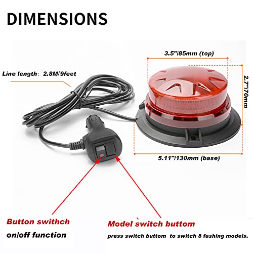 Red Led Emergency Strobe Beacon Lights for Car Vehicles 12V 24V 24-LEDs - color: #2 Red