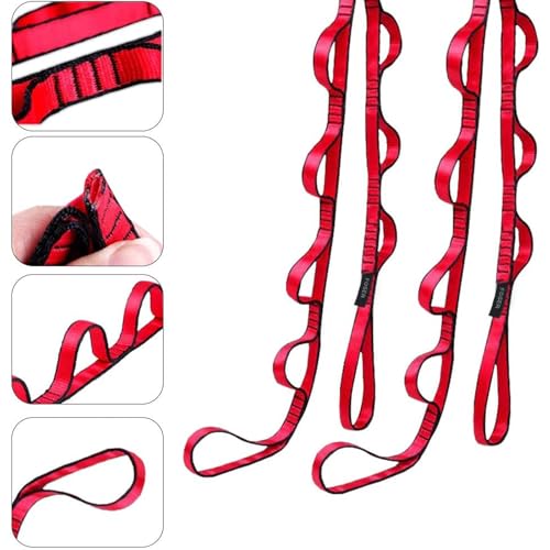 FOSER 2pcs Daisy Chains, Yoga Hammock Extension Strap, Adjustable Nylon Strap Fitness Pilates and Exercise Extend Strap - color: GRAY