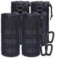 Water Bottles Pouches - 1000D Tactical Molle Drawstring 32OZ Hydration Carrier Bag - color: 4 Pack Black