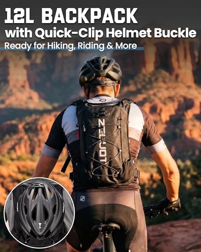 Zelvot Running Vest with 2L Water Bladder, Hydration Backpack, U.S. Design Patent, Lightweight Hydration Pack with Gear Holder, Reflective Chest Pack for Men Women - color: Black Camo, size: M/L (12L)