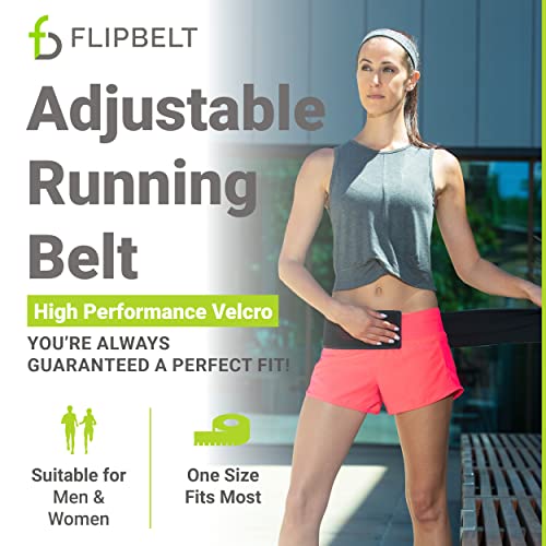 FlipBelt Zipper Running Belt, Waist Pack for Fitness and Running, US Company - color: Neon Yellow, size: One Size (Adjustable)