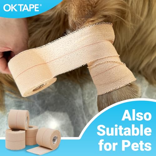OK TAPE Elastic Adhesive Tape Bandage Tape Wrap 3 Inch Wide 4 Rolls - size: 3 Inch x 5 Yard